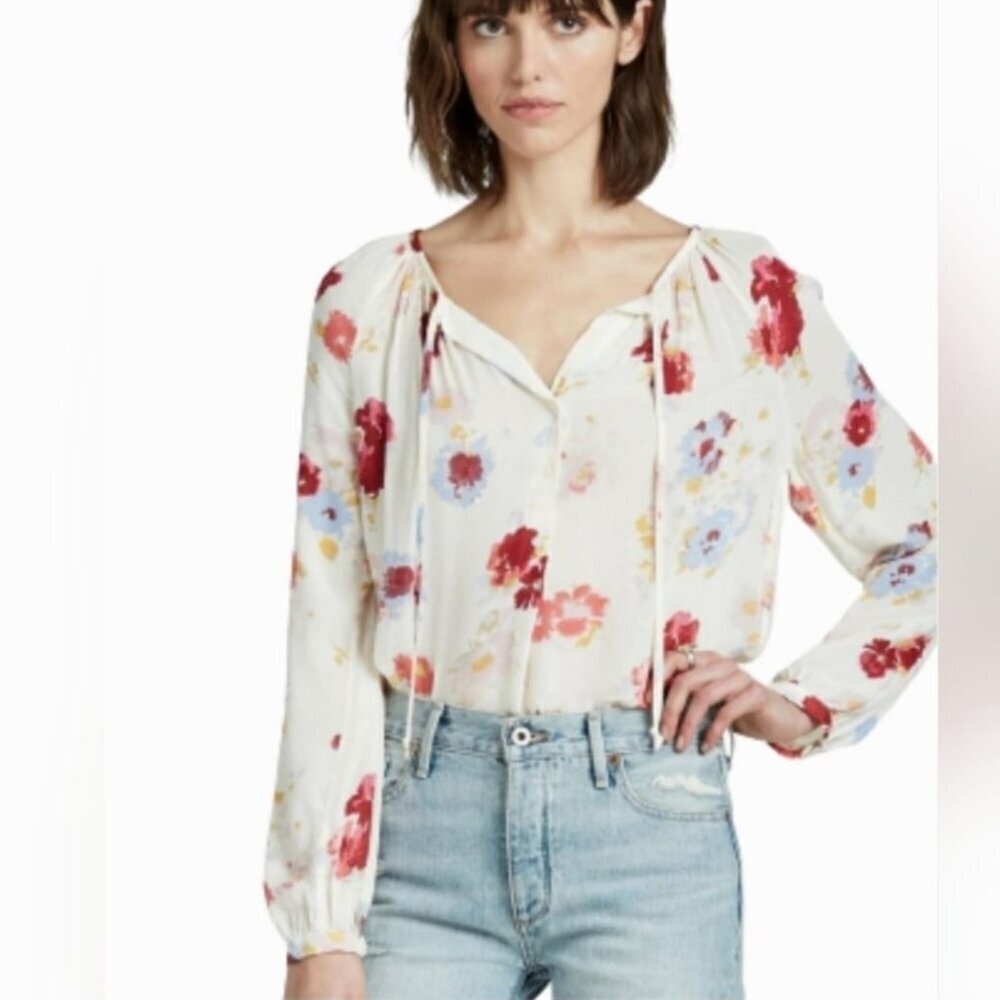 Lucky Brand Boho Peasant Style Floral Tunic Top  Size 2X